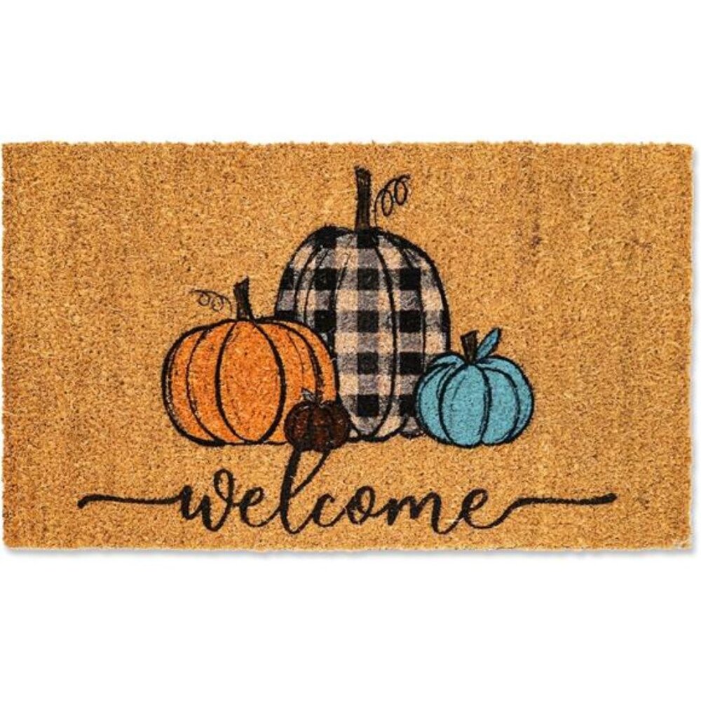 Whaline Fall Door Mats Natural Coir Welcome‎ Doormat Pumpkin Non Slip Farmhouse